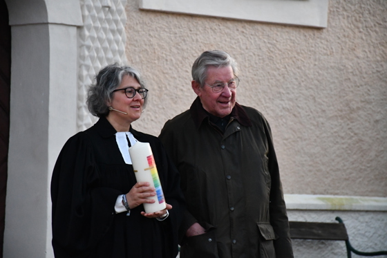 Fr. Pfarrerin Andrea Mattioli mit Kurator Jakob Kircher