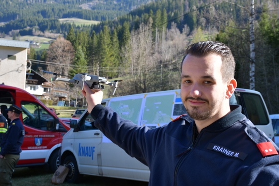 bei Übungen sowie im Ernstfall immer mit dabei - Drohne
