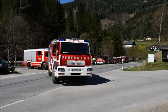 Abfahrt zur Nachbesprechung ins Feuerwehrhaus der FF Stockenboi in Zlan